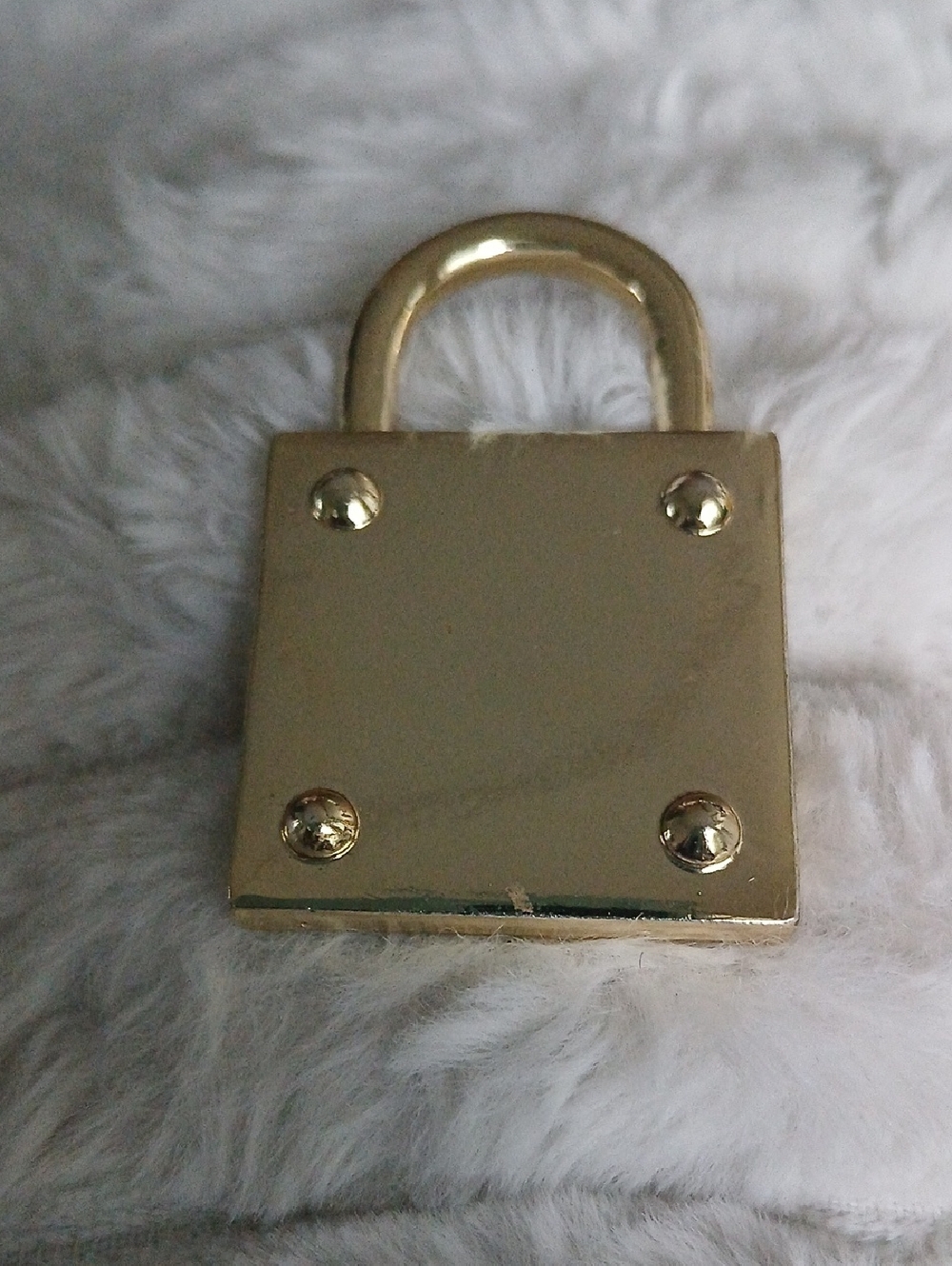 Capri Gold Tone Padlock Charm Pendant - Women Jewelry, Signed